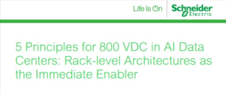 5 Principles for 800 VDC in AI Data Centers: Rack-level Architectures as the Immediate Enabler