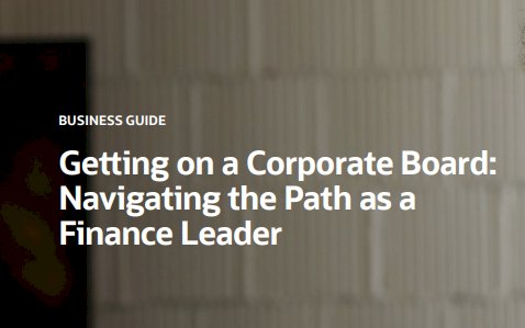Getting on Corporate Board Navigating Path as Finance Leader